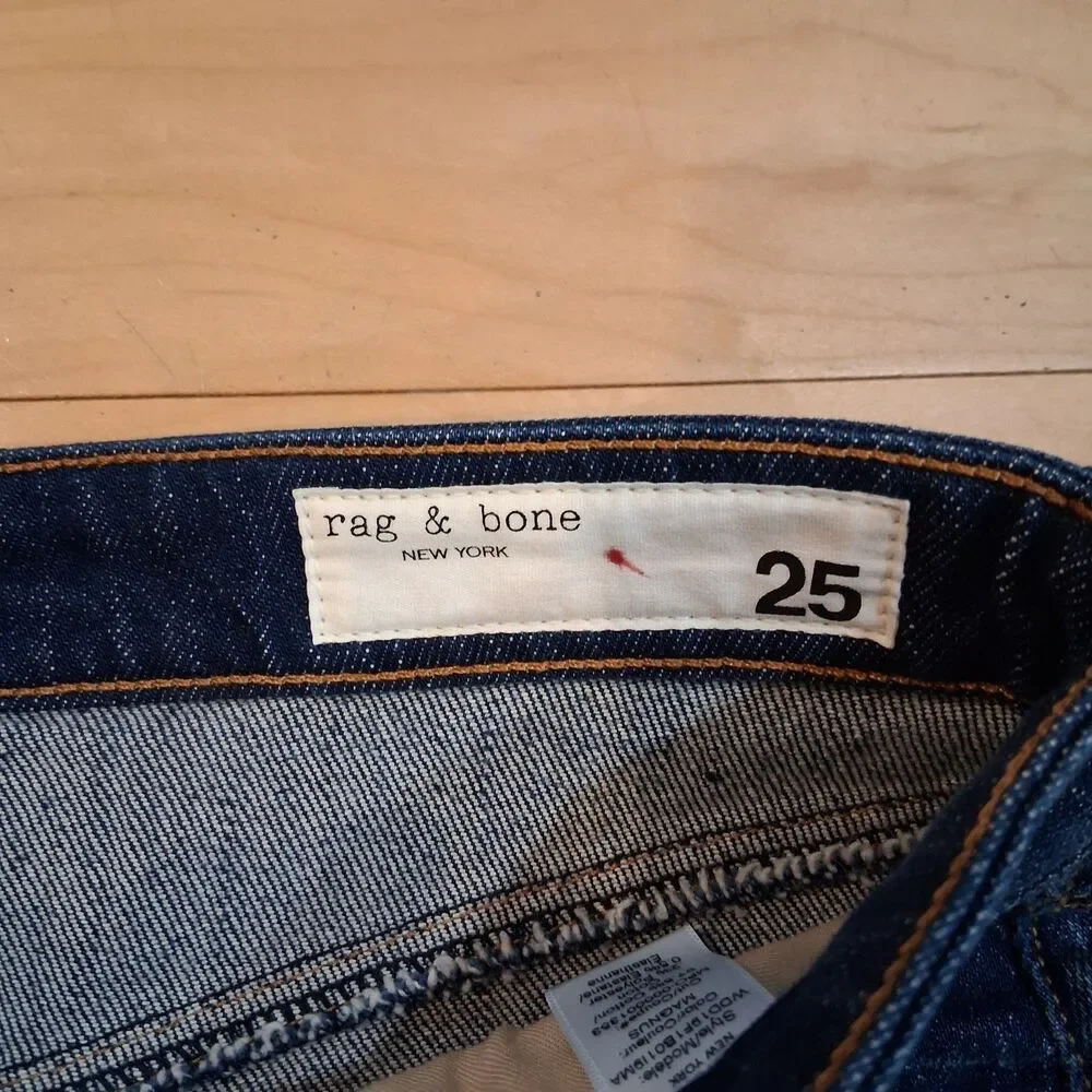 NWT Rag & Bone Hayden Denim Mini Skirt Magnus Indigo Raw Hem Blue Jean Size 26